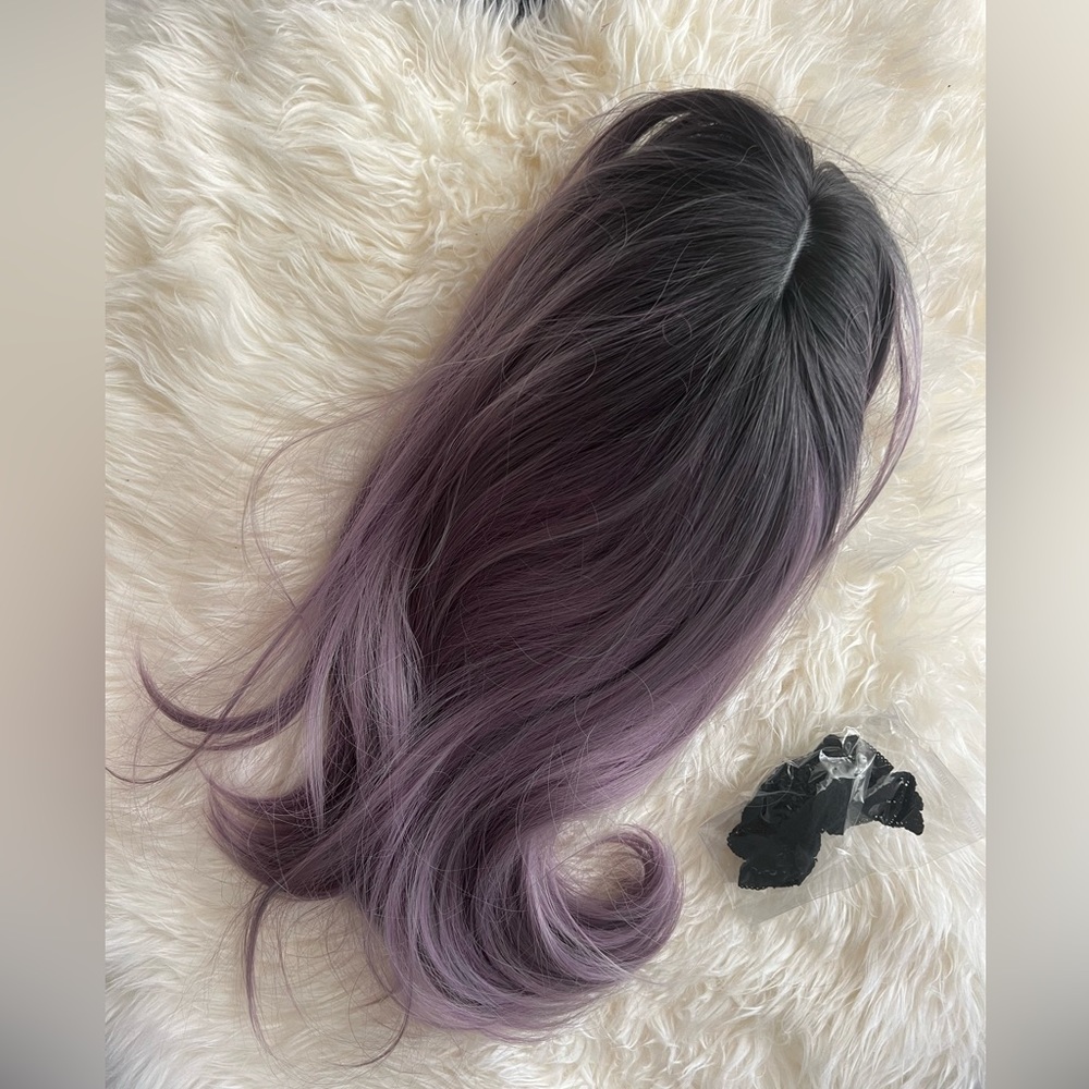 Ombre ash purple wig